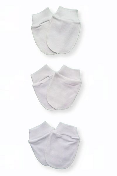 Miniworld 3-Piece Newborn Baby Gloves (100% Cotton)
