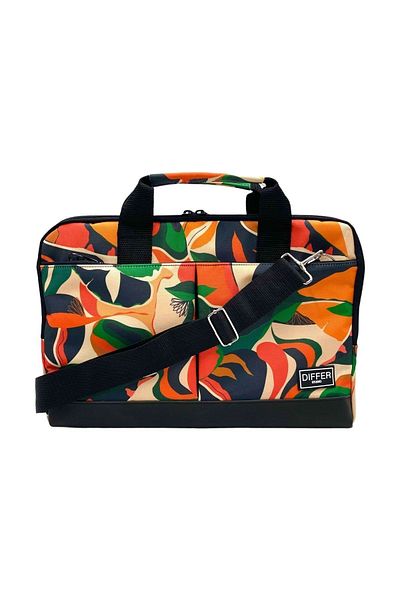 Differ Studio 15.6'' Inch Orange Abstract Leaf Pattern Laptop/macbook/notebook/computer/briefcase