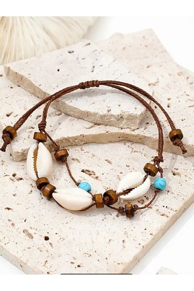 By Song Aksesuar Turquoise Seashell and Natural Stone Hal Hal Hal