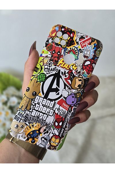SUPER FRAME حافظة هاتف شفافة مطبوعة متوافقة مع هاتف Xiaomi Redmi 9C / 10A