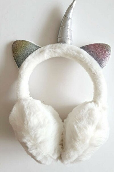 PETEK AKSESUAR Unicorn Дівчача зимові навушники, що захищають від холоду, сріблясто-білі