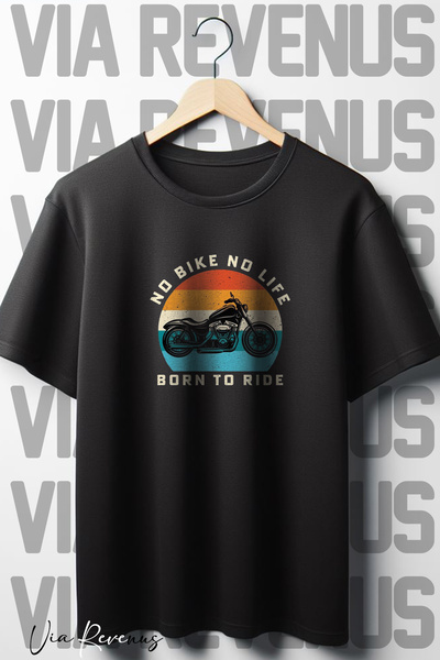 Vordevia Crna Oversize kroj T-shirt - Bez bicikla nema života Štampano