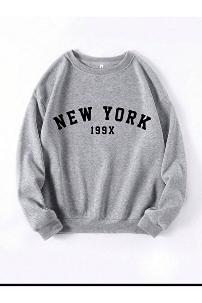 coolart سويت شيرت نيويورك كبير الحجم مطبوع للجنسين - 2 خيوط نقطية