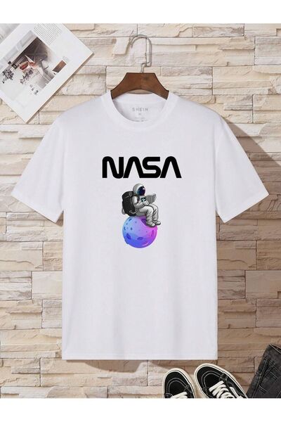 coolart Nasa astronaut majica - bela Štampano Oversize kroj letnja kratki ruk...