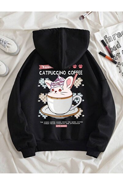 coolart سترة صوفية بسحاب مطبوعة بظهر القهوة للجنسين - 2 خيط