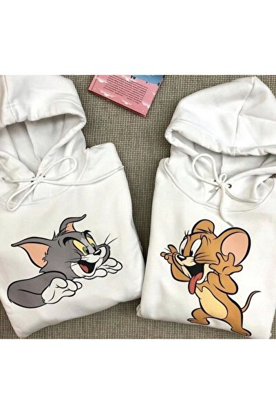 coolart Σετ 2 τεμαχίων Tom Jerry Lover Combination Sweatshirt - Λευκό με στάμ...
