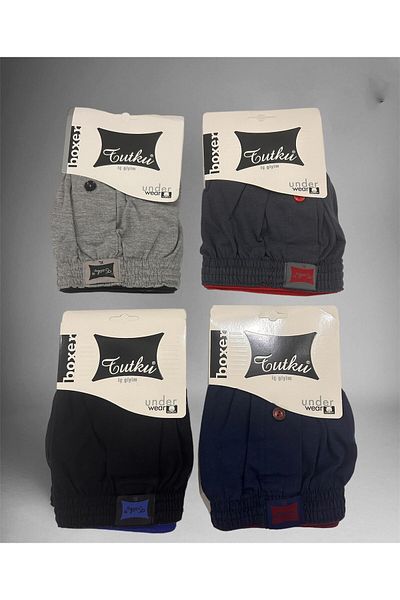 HB TREND Tutku 117 Men's Boxers - 4-Piece Towel Button Underwear Set