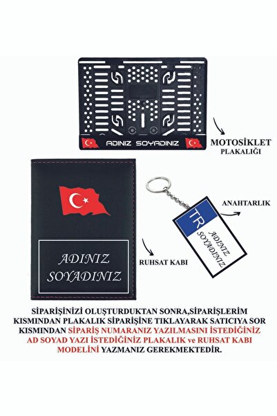 dnsl grup Kişiye Özel İsimli MOTOR Plakalık 1 Adet Plakalık Ruhsat Kabı Anahtarlık