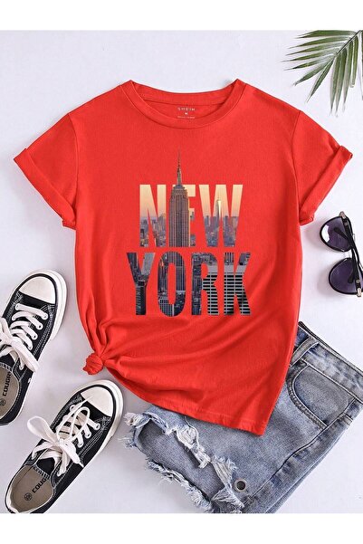 coolart Tricou New York City - Tricou supradimensionat cu mânecă scurtă, cu i...
