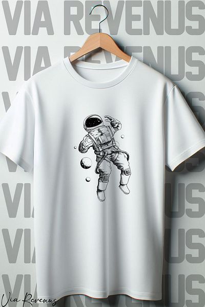 Vordevia Λευκό μπλουζάκι με στάμπα Astronaut Oversize