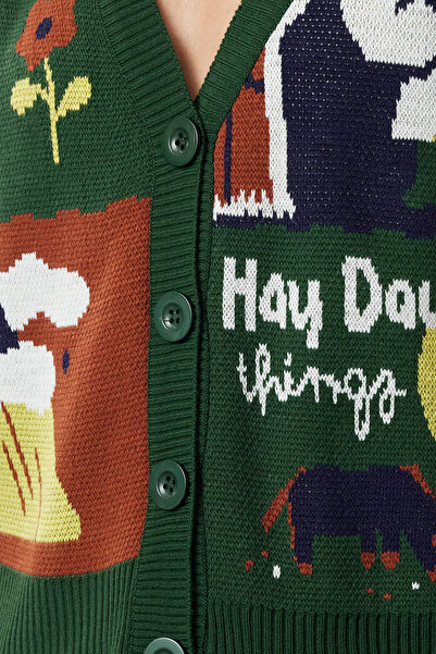 Trendyol Collection Зелений трикотажний жилет Zumrut на ґудзиках TWOAW22HI0331