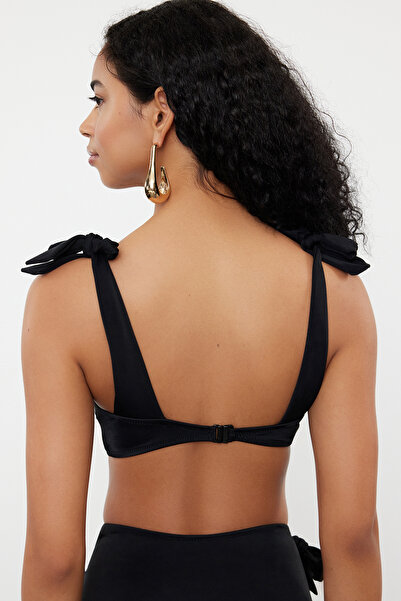 Trendyol Collection Black Bralette Knotted Bikini Top TBESS24BU00155