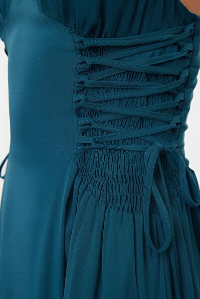 Trendyol Collection Petrol*St 100% Viscose - Floral Relaxed Maxi Φόρεμα