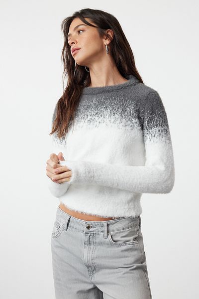 Trendyol Collection Anthracite Rope Knitwear Sweater - Beard/Feather, TWOAW22KZ0092