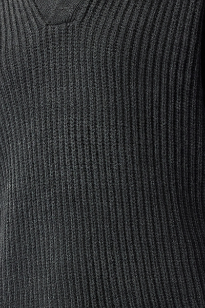 Trendyol Collection Anthrazitfarbener Strickpullover mit Umlegekragen - TWOAW25KZ00004