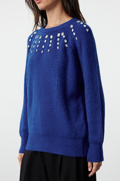 Trendyol Collection Pulover de tricotaj cu detalii din piatră cu textura moale Saks TWOAW24KZ00685