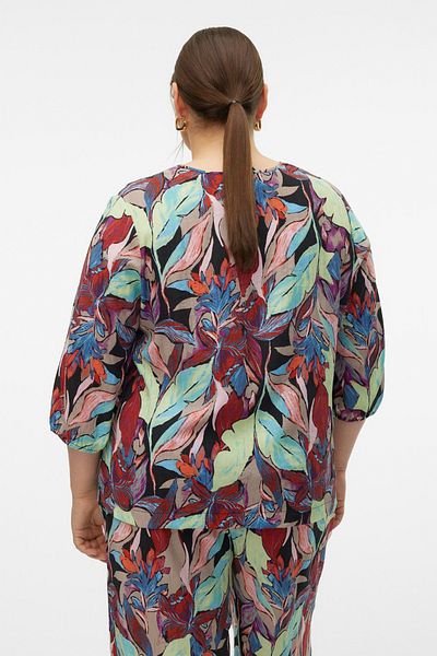 Veromoda Curve VMCMAJA PALMA LS TOP - WVN GA CUR Kurzarm