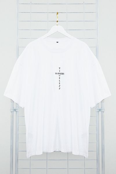 Trendyol Collection Large Size White Oversize Comfortable Printed 100% Cotton T-Shirt TMNSS24BF00022