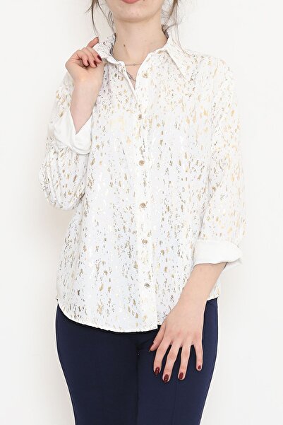 Moka Shopin White Gold Patterned Gilded Shirt - 18466.1247.