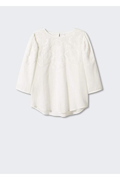 MANGO Woman Çiçek işlemeli bluz