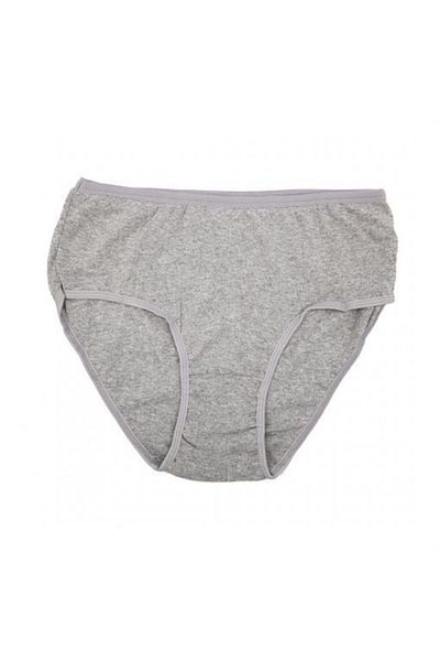 SEDEF YILDIZ Women's Ribbed High Waist Bato Panties - gray 1047 3-pack