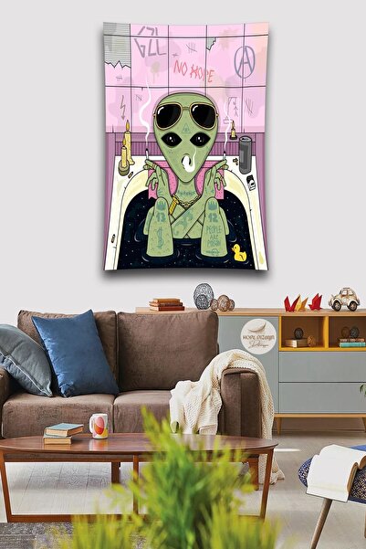 Genel Markalar Uzaylı Model Duvar Örtüsü Halısı