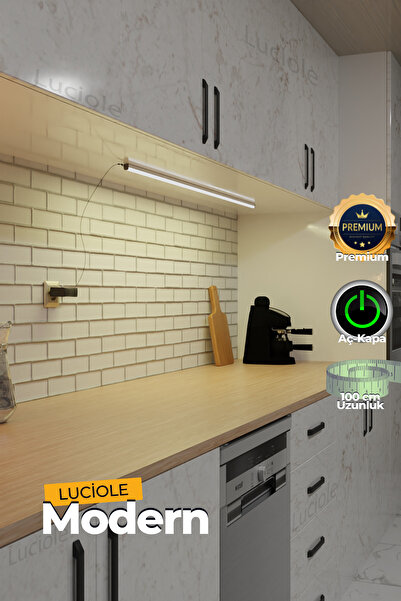 luciole Mutfak Tezgah Dolap Altı 4040 Led Işık Aç Kapa Günışığı Bar Yapışkanl...
