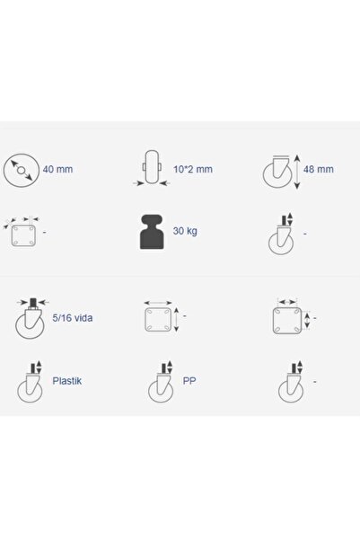 Hts 405 Pls Küçük Vidalı Teker(4 ADET)