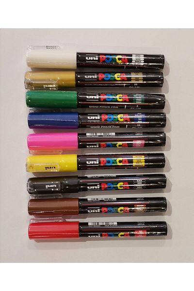 POSCA مجموعة Unı Pc-1m من 9 قطع