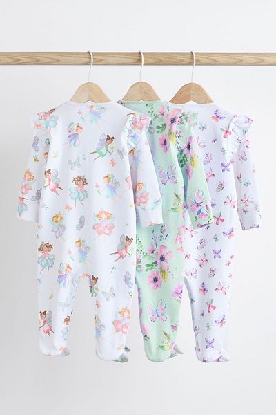 Next Baby Beige Colored 100% Algodan Short Sleeve 3 Piece Printed Dormitory Set