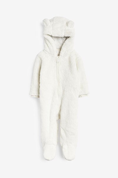 Next Baby Cotton Ecru Fleece Astronaut Jumpsuit