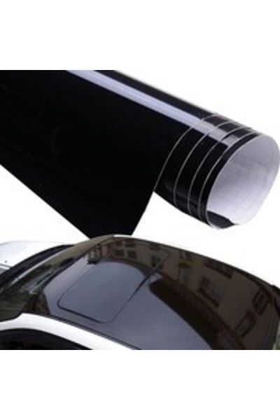 KRCDİJİTAL Glossy Black Air Channel Gelatin Ceiling Foil 50x152 Cm Piano Black