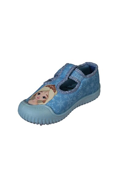 GEZER Παντόφλες νηπιαγωγείου με ελαστική σόλα με φιγούρα μπλε πριγκίπισσας για κορίτσια