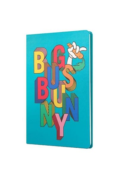 Mabbels Looney Tunes Bug Bunny - Blue Unlined Boutique Notebook with Hard Cover, 80 Sheets