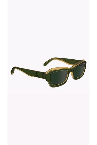 Calvin Klein نظارات شمسية للجنسين باللون الأخضر - تصميم إطار جينز CKJ24608S