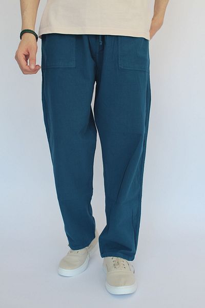 nobility jean Unisex Summer Linen Trousers with Elastic Waist Comfortable Fit Cotton Cool Keeping Drawstring Linen Trousers