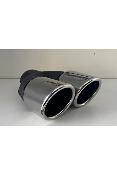 Genel Markalar 76MM Çift Çıkış Krom Egzoz Ucu Çapraz Kesim sol