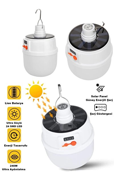 kar-bul Profesyönel Kamp Feneri Gs-3900 Güneş Enerjili Şarjlı Kamp Feneri Sol...