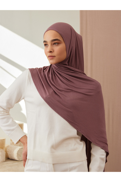 Femple Modest Πρακτικό σάλι ζέρσεϊ Premium | Χρώμα: Rose Taupe | Μέτρο: Ενήλικος | Ραμμένο με πηγούνι | Στιγμιαίο Hijab