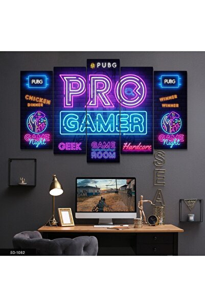 Evinemoda Pubg Pro Gamer 5 Parçalı Mdf Tablo