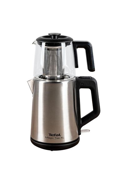 TEFAL Magic Tea XL 1.2 Liter Glass Teapot, 1.8 Liter 1650 Watt Stainless Steel Tea Maker - 9100046963