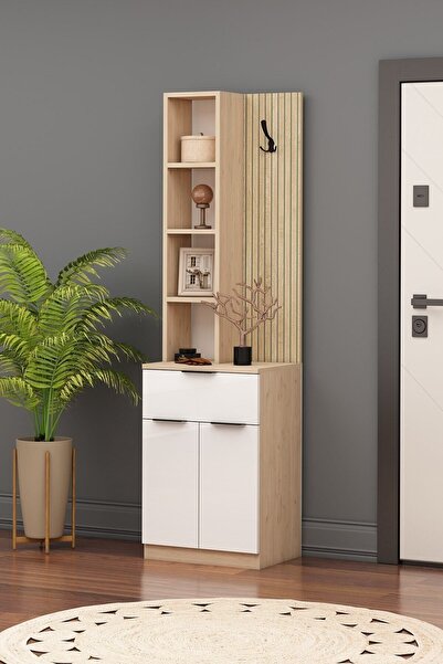 Avmpark Bona Portmanto 3 Kapaklı Raflı Dolap Sepet-beyaz Pt-r3