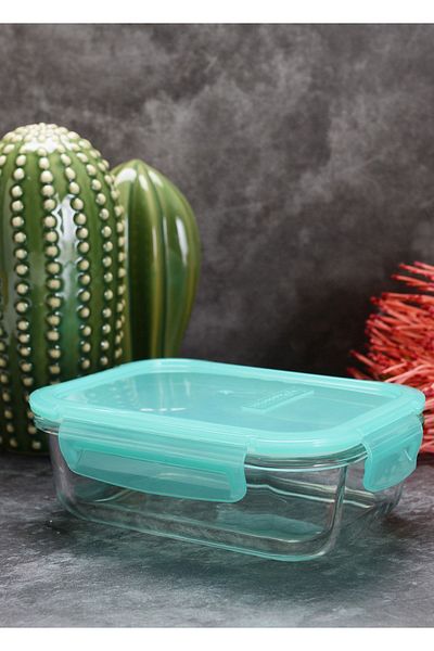 Paşabahçe 530176 Lockable Storage Container with Green Lid 4 Pieces