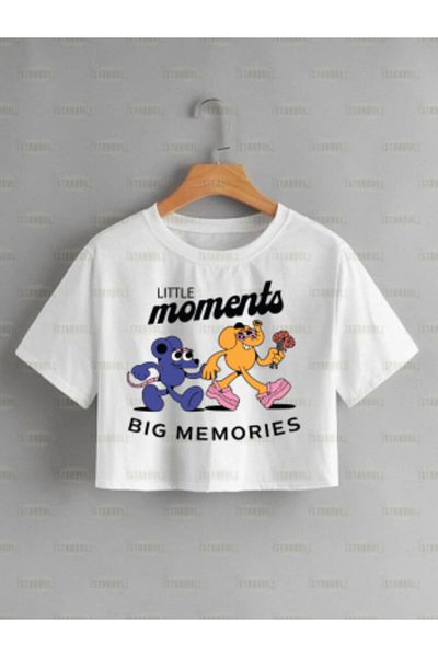 aynewmoda Tricou pentru femei oversize Crop - Cute Mice Printed