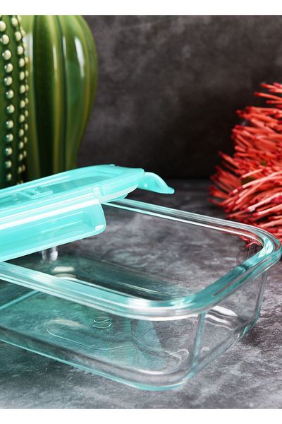 Paşabahçe 530176 Lockable Storage Container with Green Lid 4 Pieces