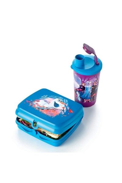 Tupperware Nutrition Set Portable Sandwich Container Anna&elsa-olaf Hsgl Blue