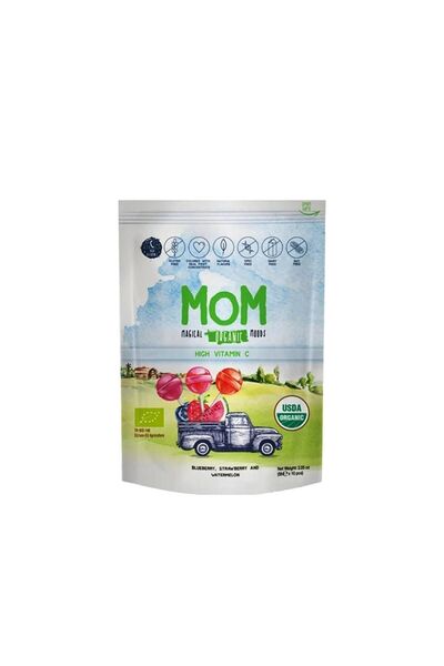 Mom Organic Mom Organik Lolipop (ÇİLEK, KARPUZ, YABAN MERSİNİ) 10 Adet/paket