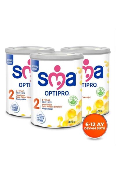 Nestle Sma 2 Optipro Probiyotik 6-12 Ay Devam Sütü 800 Gr - 3 Lü