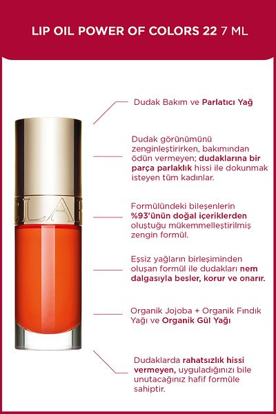 Clarins Power Of Colors 7ml Highlighter Orange Lip Oil