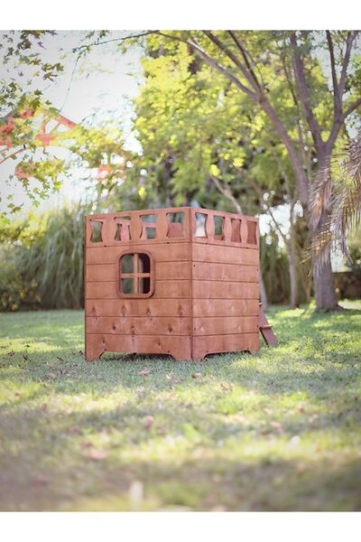 MANDU Ahşap Dublex Köpek Kulübesi (teraslı)